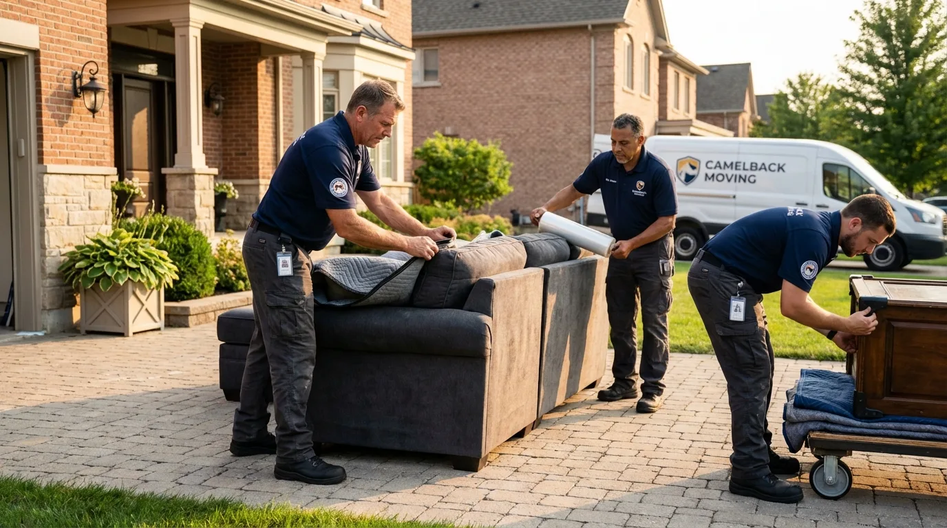 Large estate moving crew wrapping furniture in Oglethorpe, GA